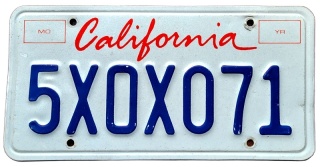 California - tablica z USA