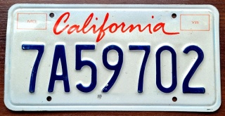 California - tablica z USA