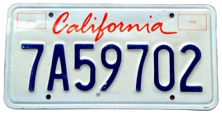 California - tablica z USA