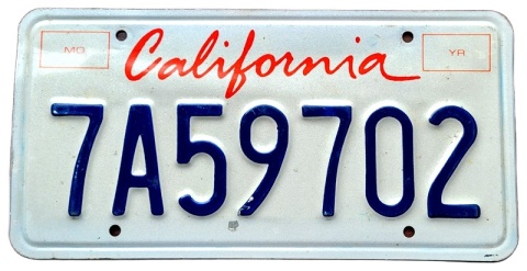 California - tablica z USA
