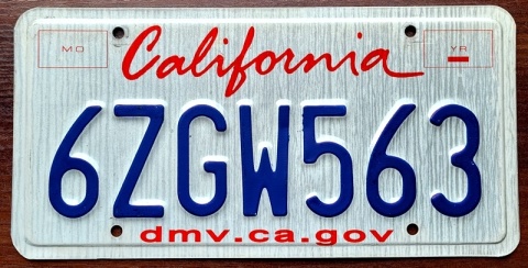 California - tablica z USA