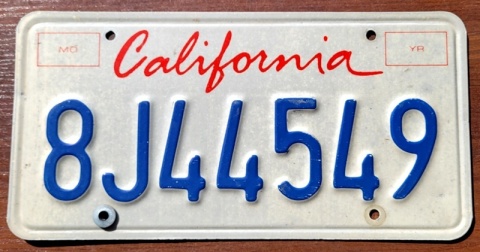 California - tablica z USA