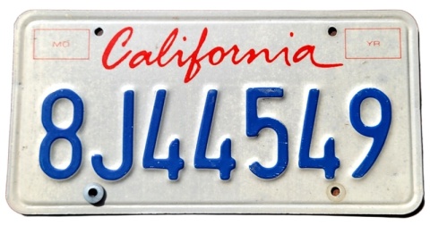 California - tablica z USA