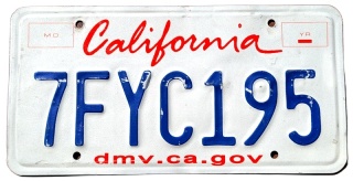 California - tablica z USA
