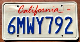 California - tablica z USA