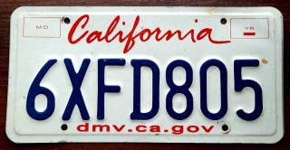California - tablica z USA