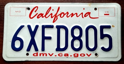 California - tablica z USA