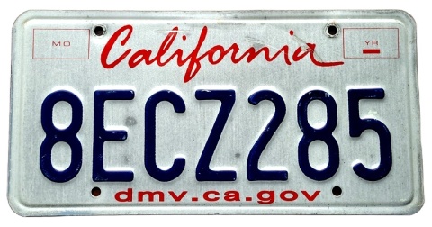 California - tablica z USA