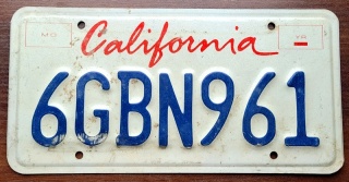 California - tablica z USA