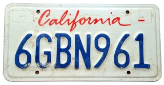 California - tablica z USA