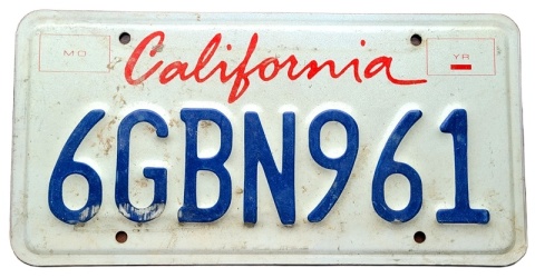 California - tablica z USA