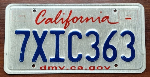 California - tablica z USA