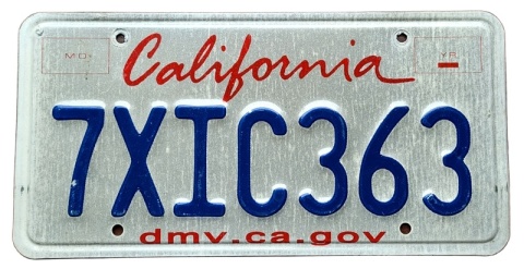 California - tablica z USA