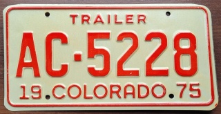 Colorado 1975 - tablica z USA