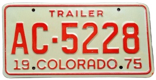 Colorado 1975 - tablica z USA