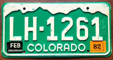 Colorado 1982 - tablica z USA