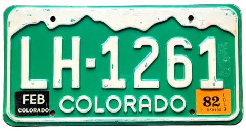 Colorado 1982 - tablica z USA