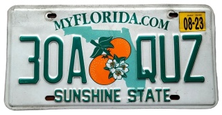 Florida 2023 - tablica z USA