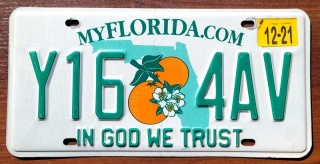 Florida 2021 - tablica z USA