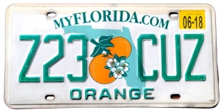 Florida 2018 - tablica z USA
