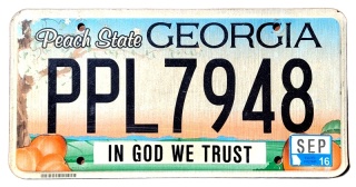 Georgia 2016 - tablica z USA