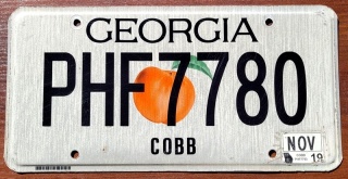 Georgia 2019 - tablica z USA