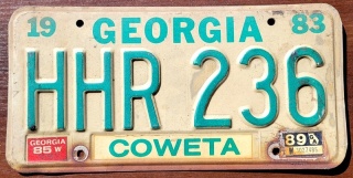 Georgia 1983/89 - tablica z USA