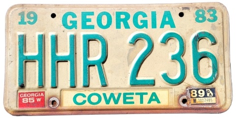 Georgia 1983/89 - tablica z USA