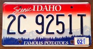 Idaho 2002 - tablica z USA