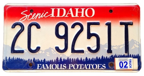 Idaho 2002 - tablica z USA