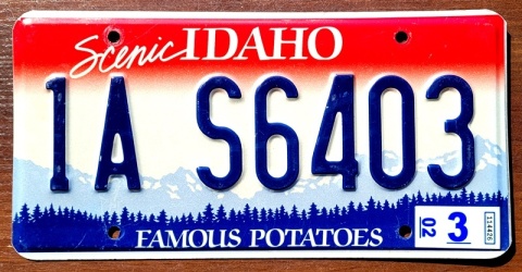 Idaho 2002 - tablica z USA