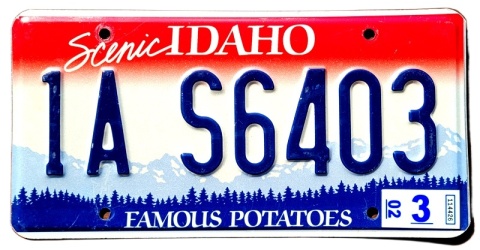 Idaho 2002 - tablica z USA