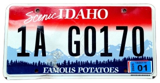 Idaho 2025 - tablica z USA
