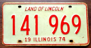 Illinois 1974 - tablica z USA
