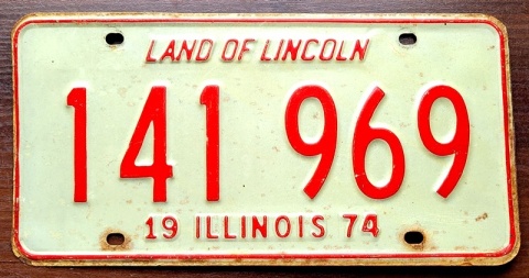 Illinois 1974 - tablica z USA