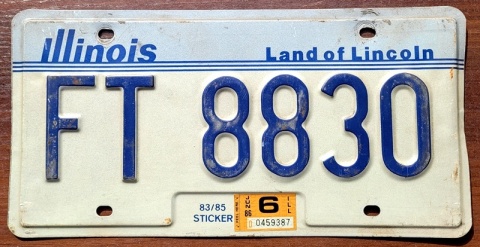 Illinois 1986 - tablica z USA