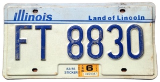 Illinois 1986 - tablica z USA