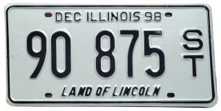 Illinois 1998 - tablica z USA