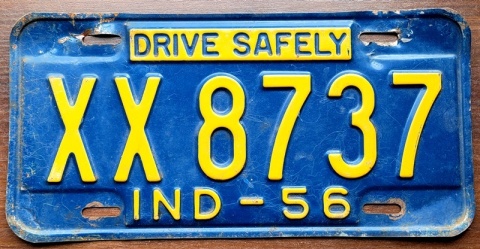 Indiana 1956 - tablica z USA