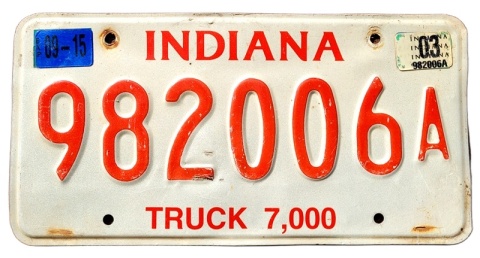 Indiana 2003 - tablica z USA