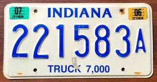 Indiana 2006 - tablica z USA