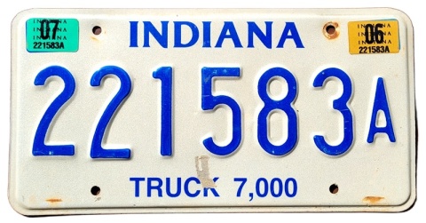 Indiana 2006 - tablica z USA