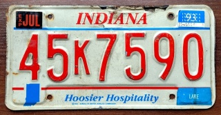 Indiana 1993 - tablica z USA
