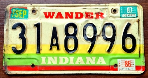 Indiana 1987 - tablica z USA