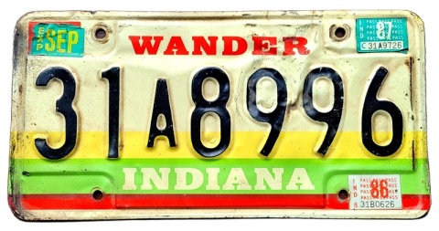 Indiana 1987 - tablica z USA