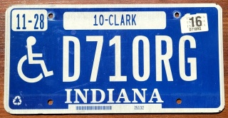 Indiana 2016 - tablica z USA