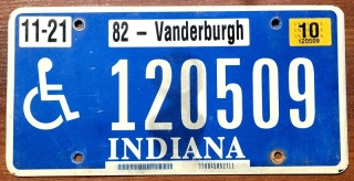 Indiana 2010 - tablica z USA