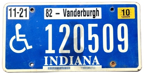 Indiana 2010 - tablica z USA