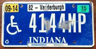 Indiana 2015 - tablica z USA