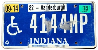 Indiana 2015 - tablica z USA